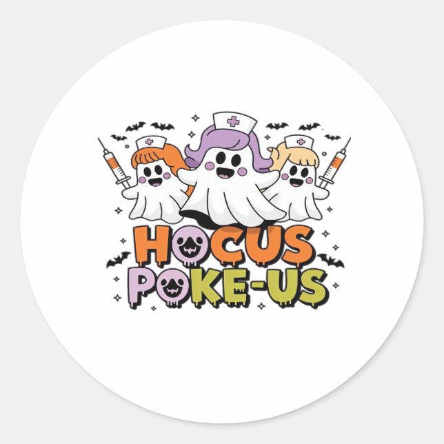 Phlebotomist Halloween Medical Lab Tech Spooky ER  Classic Round Sticker (Front)