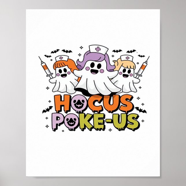 Phlebotomist Halloween Medical Lab Tech Spooky ER  Poster (Front)