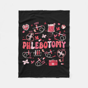 Phlebotomist Heart Phlebotomy Nurse Tech Gift Vale Fleece Blanket
