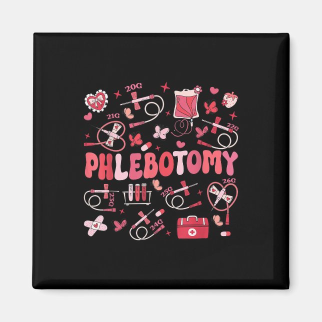 Phlebotomist Heart Phlebotomy Nurse Tech Gift Vale Magnet (Front)
