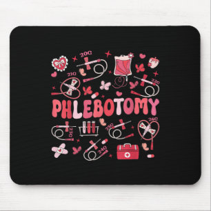 Phlebotomist Heart Phlebotomy Nurse Tech Gift Vale Mouse Pad