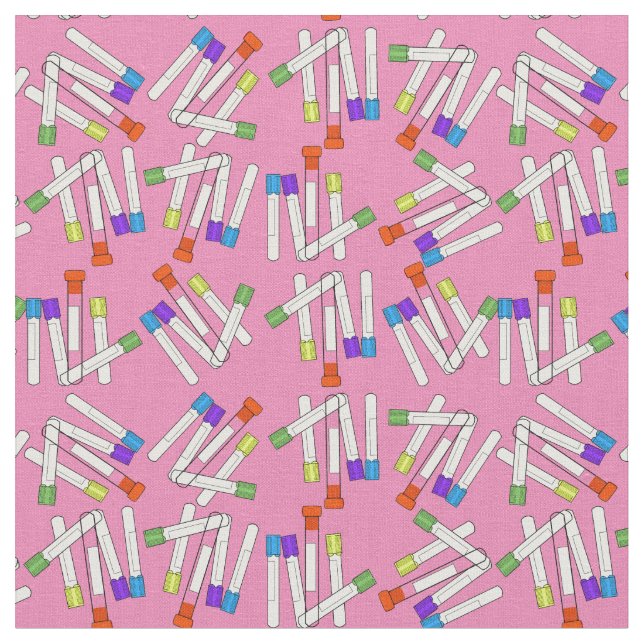Phlebotomist Lab Tech Fabric Pink (Close Up)