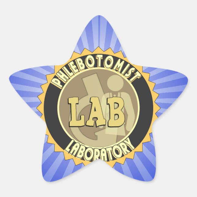 PHLEBOTOMIST LABORATORY BADGE LOGO STAR STICKER (Front)