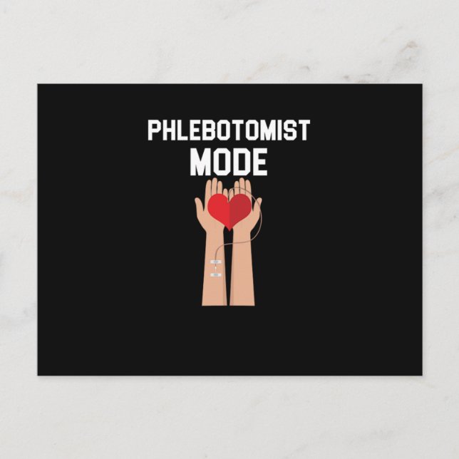 Phlebotomist Mode Blood Phlebotomy Syringe Gift Postcard (Front)
