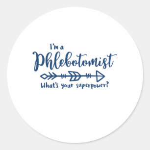 Phlebotomist, phlebotomy, lab tech classic round sticker