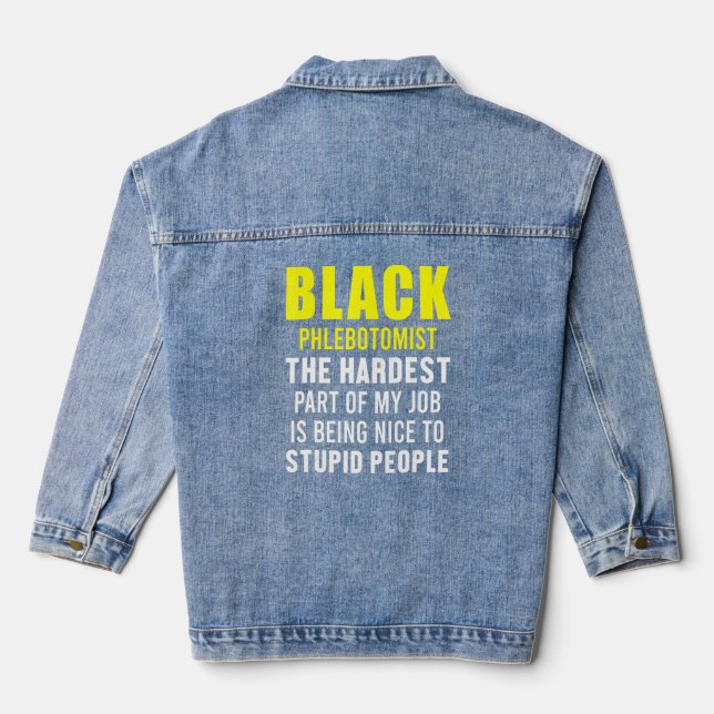 Phlebotomist Phlebotomy Technician 6  Denim Jacket (Back)