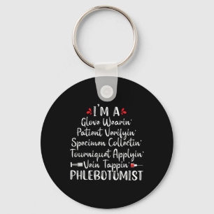 Phlebotomist Phlebotomy Technician Funny Nurse Cli Key Ring