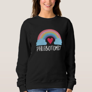 Phlebotomist Rainbow Heart Phlebotomy Gifts Access Sweatshirt