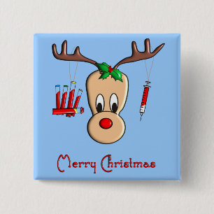 Phlebotomist Reindeer Christmas Gifts 15 Cm Square Badge