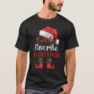 Phlebotomist Santa Favorite Christmas Pajama Match T-Shirt