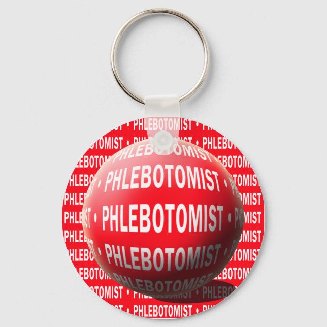 PHLEBOTOMIST SPHERE BLOOD DROP KEY RING (Front)