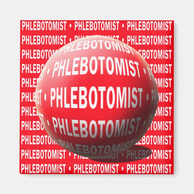 PHLEBOTOMIST SPHERE BLOOD DROP MAGNET (Front)