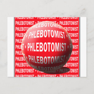 PHLEBOTOMIST SPHERE BLOOD DROP POSTCARD