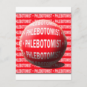 PHLEBOTOMIST SPHERE BLOOD DROP POSTCARD