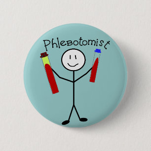 Phlebotomist Stick Person 6 Cm Round Badge