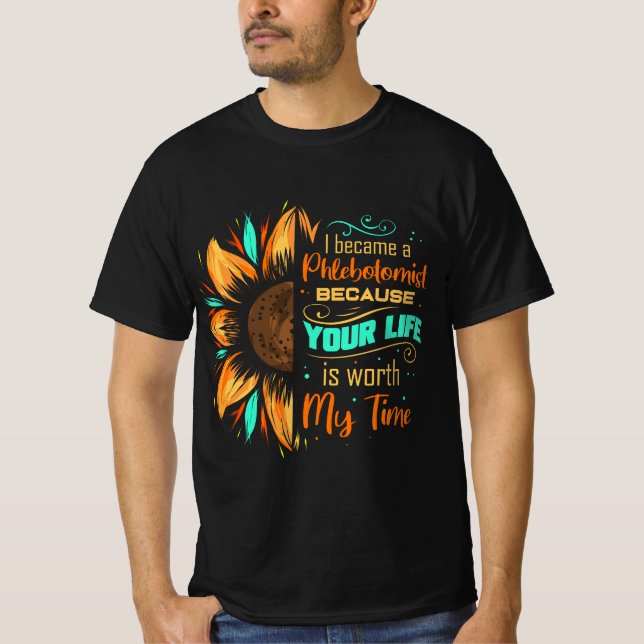 Phlebotomist Sunflower Phlebotomy Technician  T-Shirt (Front)