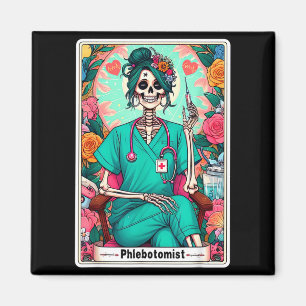 Phlebotomist Tarot Card Skeleton Phlebotomy Tech P Magnet
