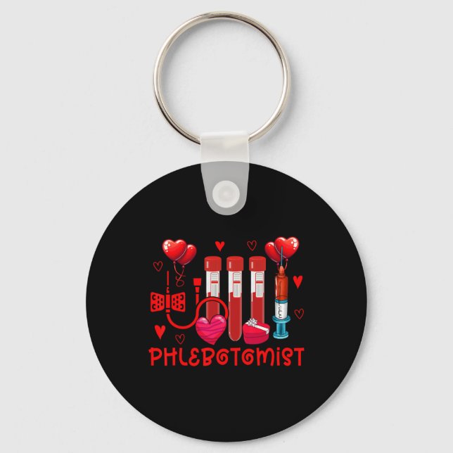 Phlebotomist Valentine's Day Phlebotomist Tools Cu Key Ring (Front)