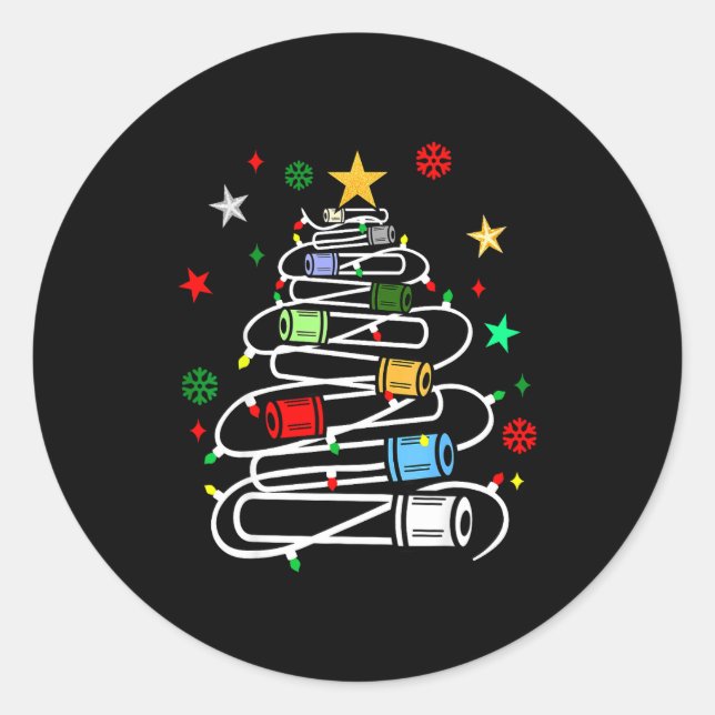 Phlebotomy Blood Tube Christmas Tree Phlebotomist  Classic Round Sticker (Front)