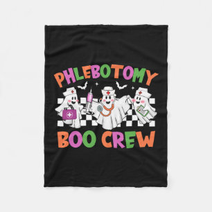 Phlebotomy Boo Crew Phlebotomist Halloween Costume Fleece Blanket