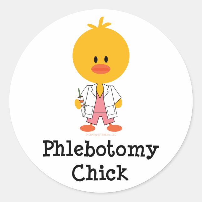 Phlebotomy Chick Stickers (Front)