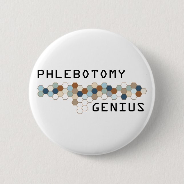 Phlebotomy Genius 6 Cm Round Badge (Front)