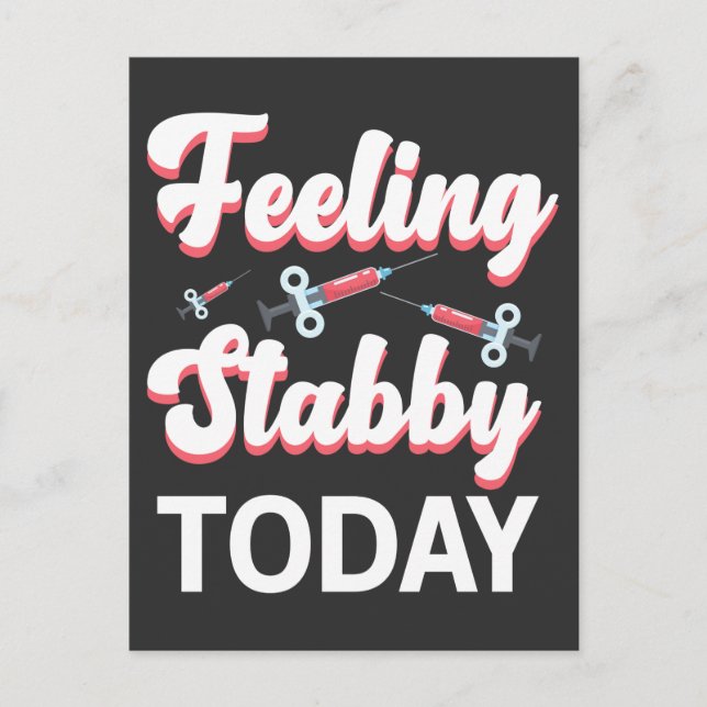 Phlebotomy Humour Syringe Draw Blood Venipuncture Postcard (Front)