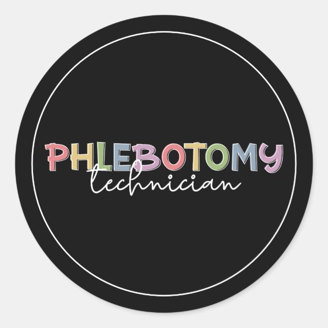 Phlebotomy Technician PBT Phlebotomy Tech Classic Round Sticker (Front)