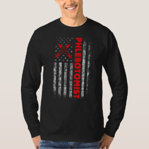 Phlebotomy Technician Phlebotomist Nurse Usa Ameri T-Shirt