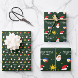 Phlippines Filipino Maligayang Pasko Wrapping Paper Sheet