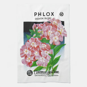 Phlox Seed Packet Label Tea Towel