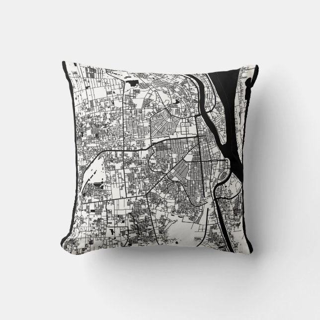 Phnom Penh Cambodia City Map Cushion (Front)