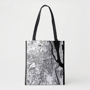 Phnom Penh Cambodia City Map Tote Bag