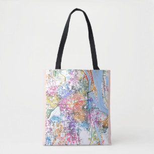 Phnom Penh Cambodia City Map Tote Bag