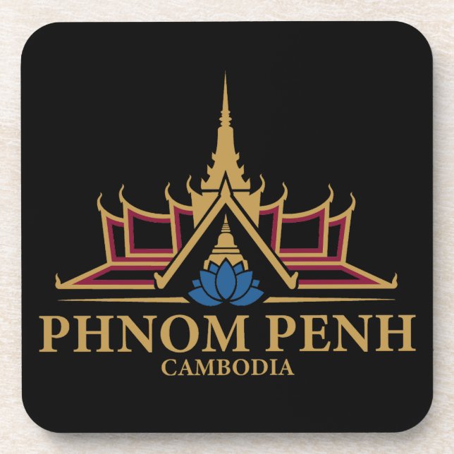 Phnom Penh Cambodia Southeast Asia Coaster (Front)