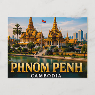 Phnom Penh Royal Palace and Mekong River Beauty Postcard