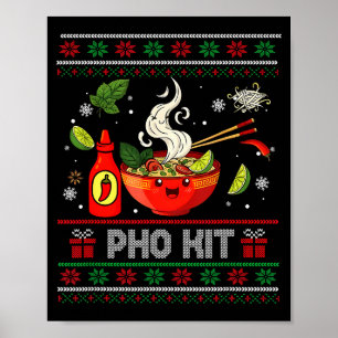 Pho Kit Apparel Ugly Xmas Pajamas Matching Family  Poster