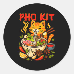 Pho Kit Mariners Cat Funny Meme  Classic Round Sticker