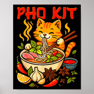 Pho Kit Mariners Cat Funny Meme  Poster