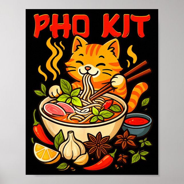 Pho Kit Mariners Cat Funny Meme  Poster (Front)