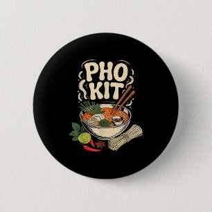 Pho Kit Vietnamese Noodle Soup Bowl Herbs Lime Chi 6 Cm Round Badge