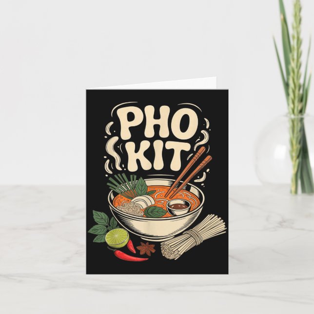Pho Kit Vietnamese Noodle Soup Bowl Herbs Lime Chi Card (Front)