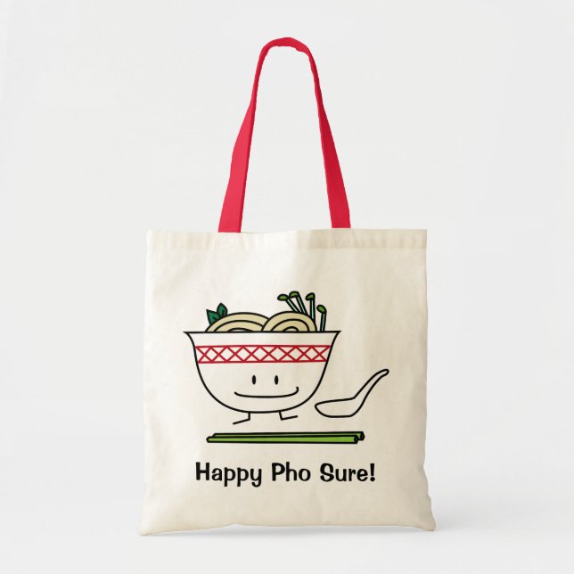Pho Noodle Bowl Vietnam soup spoon chopsticks Tote Bag (Front)