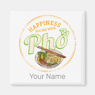 Pho Soup Retro Street Food Vintage Gourmet Vietnam Magnet
