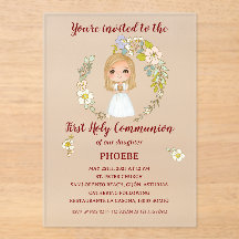 PHOEBE acrylic invitation First communion