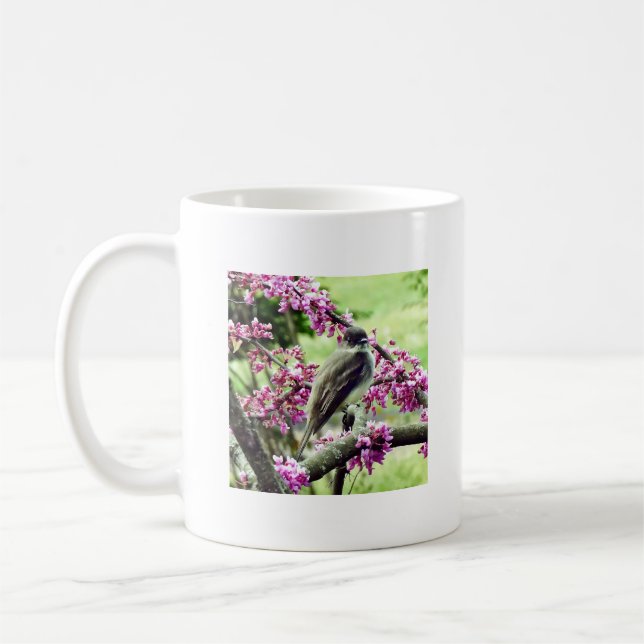 Phoebe in a Redbud Tree Coffee Mug (Left)