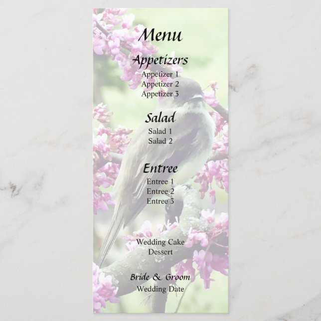 Phoebe in a Redbud Tree Menu (Front)