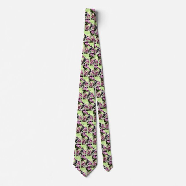 Phoebe in a Redbud Tree Tie (Front)