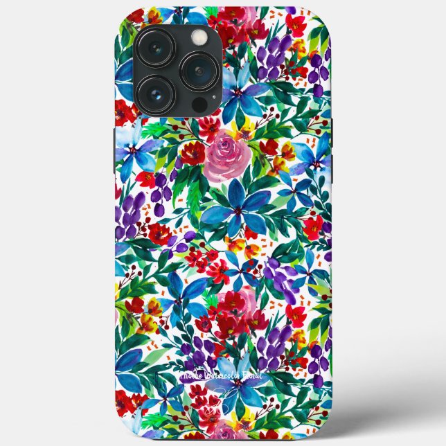 Phoebe Watercolor Floral Customisable Case-Mate iPhone Case (Back)