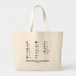 Phoenician Alphabet (Linguistics Cryptography) Large Tote Bag